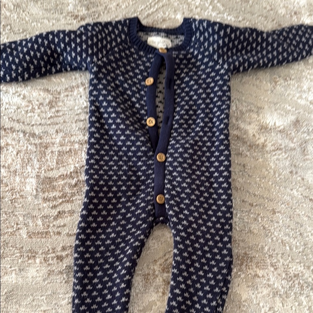 Cozy Navy Blue Kids One Piece
